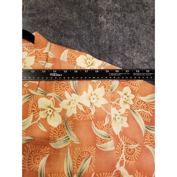 Tommy Bahama Mens Medium Terracotta Floral Hawaiian‎ 100% Silk Shirt - Picture 5 of 9